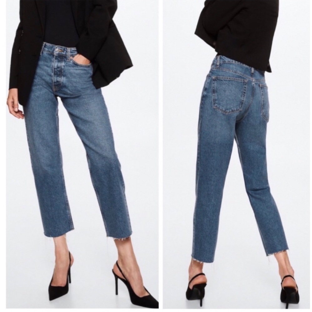 ♨️Mango Havana Straight Cropped High Waisted Jeans